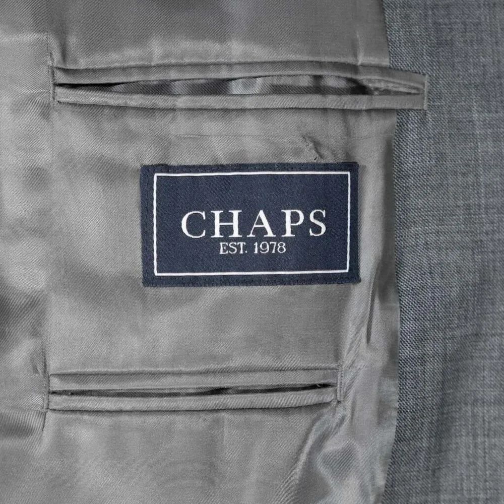 Chaps Ralph Lauren Mens Blazer Gray Wool 2 Button Lined Jacket Sport Coat 44R